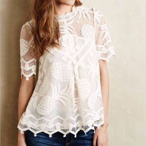 Anthropologie Pineapple Lace Blouse HD In Paris US 12 - NWOT never worn